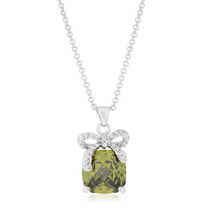 Olivine Pendant with Bow - Jewelry Xoxo