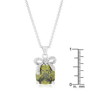 Olivine Pendant with Bow - Jewelry Xoxo