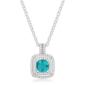 Aqua Halo Stud Pendant - Jewelry Xoxo