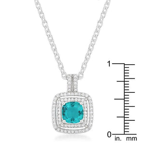 Aqua Halo Stud Pendant - Jewelry Xoxo