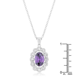 Amethyst Oval Drop Necklace - Jewelry Xoxo