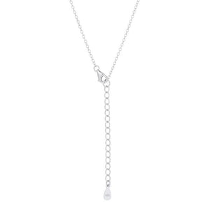 Classic Cubic Zirconia Sterling Silver Drop Necklace - Jewelry Xoxo