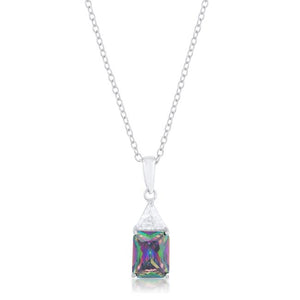 Classic Mystic Cubic Zirconia Rhodium Drop Necklace - Jewelry Xoxo