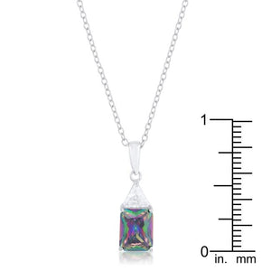 Classic Mystic Cubic Zirconia Sterling Silver Drop Necklace - Jewelry Xoxo