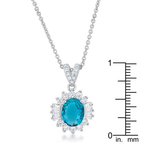 Chrisalee 3.2ct Aqua CZ Classic Drop Necklace - Jewelry Xoxo