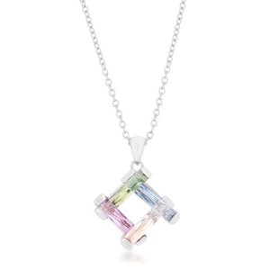 Myra Necklace 10ct Multicolor Rhodium Necklace - Jewelry Xoxo