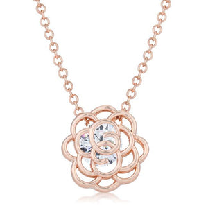 Maya 1.28ct CZ Rose Gold Rose Drop Pendant - Jewelry Xoxo