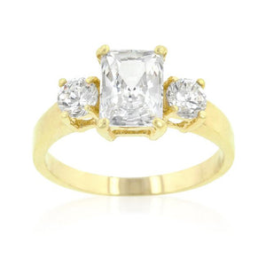Triplet Radiant Round Cubic Zirconia Ring - Jewelry Xoxo