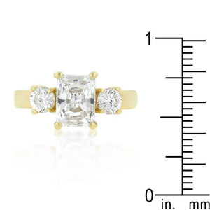 Triplet Radiant Round Cubic Zirconia Ring - Jewelry Xoxo