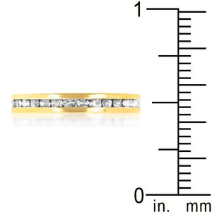 Stylish Stackables Clear Crystal Gold Ring - Jewelry Xoxo