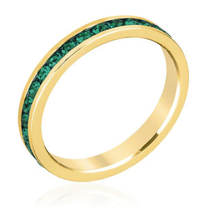 Stylish Stackables Eternity Green Crystal Ring - Jewelry Xoxo