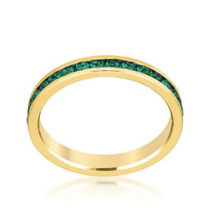 Stylish Stackables Eternity Green Crystal Ring - Jewelry Xoxo