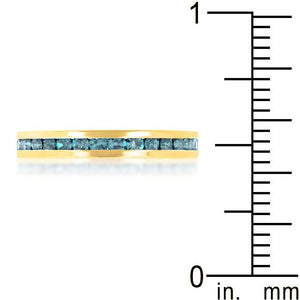 Stylish Stackables Aqua Crystal Gold Ring - Jewelry Xoxo