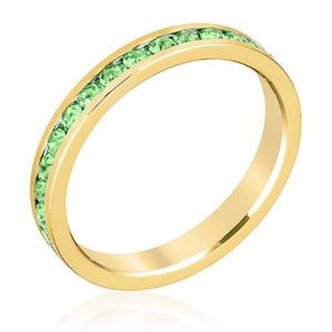Stylish Stackables Peridot Crystal Gold Ring - Jewelry Xoxo