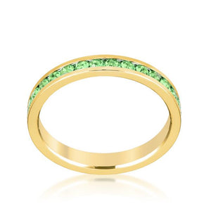 Stylish Stackables Peridot Crystal Gold Ring - Jewelry Xoxo