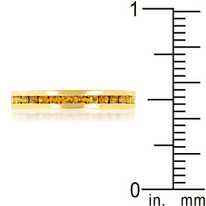 Stylish Stackables Yellow Crystal Gold Ring - Jewelry Xoxo