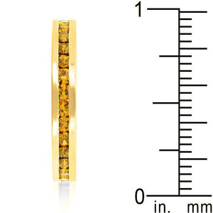 Stylish Stackables Yellow Crystal Gold Ring - Jewelry Xoxo