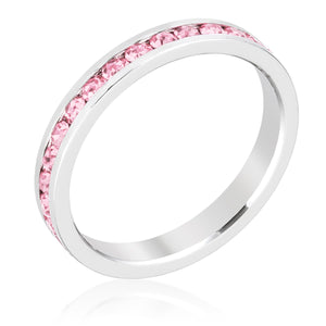 Stylish Stackables Pink Crystal Ring - Jewelry Xoxo