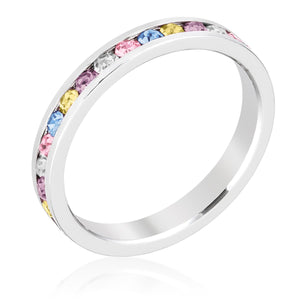 Stylish Stackables Mixed Crystal Ring - Jewelry Xoxo