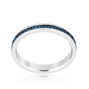 Stylish Stackables with Montana Blue Crystal Ring - Jewelry Xoxo