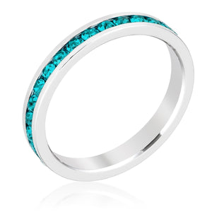 Stylish Stackables with Turquoise Crystal Ring - Jewelry Xoxo