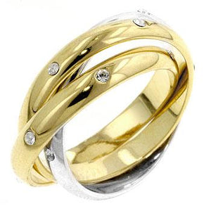 Three Ring Two-tone Finish Eternity Set - Jewelry Xoxo