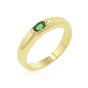 Green Oval Simple Ring - Jewelry Xoxo