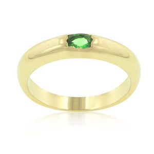 Green Oval Simple Ring - Jewelry Xoxo