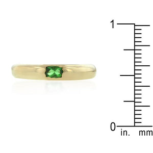 Green Oval Simple Ring - Jewelry Xoxo