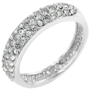 Pave Crystal Silvertone Band - Jewelry Xoxo