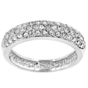 Pave Crystal Silvertone Band - Jewelry Xoxo