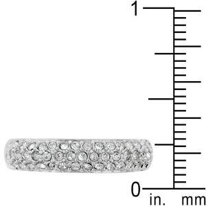 Pave Crystal Silvertone Band - Jewelry Xoxo