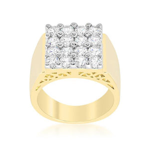 Pave Square Mens Ring - Jewelry Xoxo