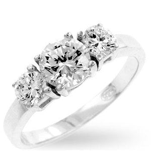 Classic Clear Triplet Bridal Band - Jewelry Xoxo