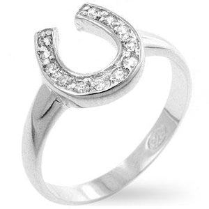 Horseshoe Cubic Zirconia Ring - Jewelry Xoxo