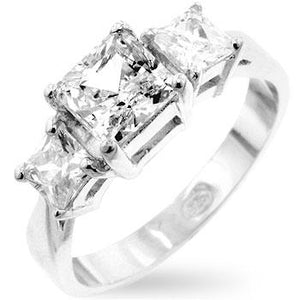 Princess Cut Triplet Anniversary Ring - Jewelry Xoxo