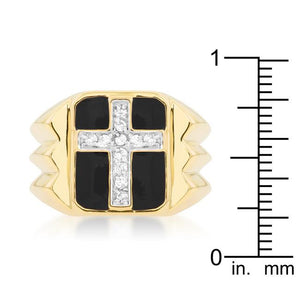 Faceted Cross Cubic Zirconia Ring - Jewelry Xoxo