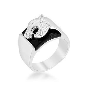 Onyx Panther Mens Ring - Jewelry Xoxo