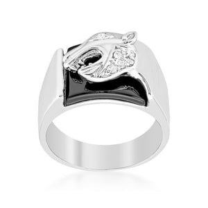 Onyx Panther Mens Ring - Jewelry Xoxo