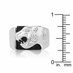 Onyx Panther Mens Ring - Jewelry Xoxo