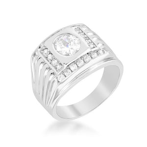 Mens Cubic Zirconia Square Ring - Jewelry Xoxo