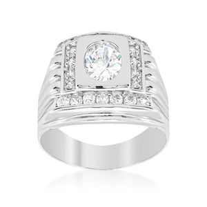 Mens Cubic Zirconia Square Ring - Jewelry Xoxo