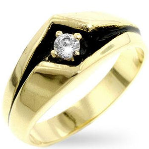 Golden Sleek Mens Ring - Jewelry Xoxo