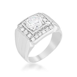 Mens Two-tone Finish Cubic Zirconia Ring - Jewelry Xoxo