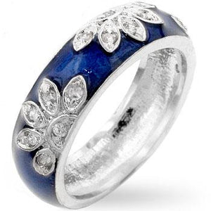 Enamel Cubic Zirconia Leaf Ring - Jewelry Xoxo