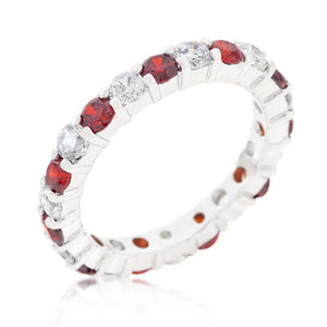 Mini Jessica Band with Garnet Cubic Zirconia - Jewelry Xoxo