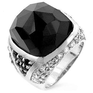 Faceted Onyx Cocktail Ring - Jewelry Xoxo