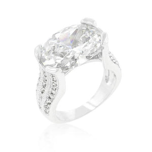 Oval Triplet Cubic Zirconia Ring - Jewelry Xoxo