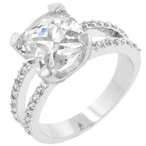 Double Band Cubic Zirconia Engagement Ring - Jewelry Xoxo