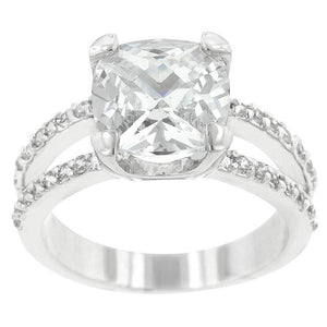 Double Band Cubic Zirconia Engagement Ring - Jewelry Xoxo